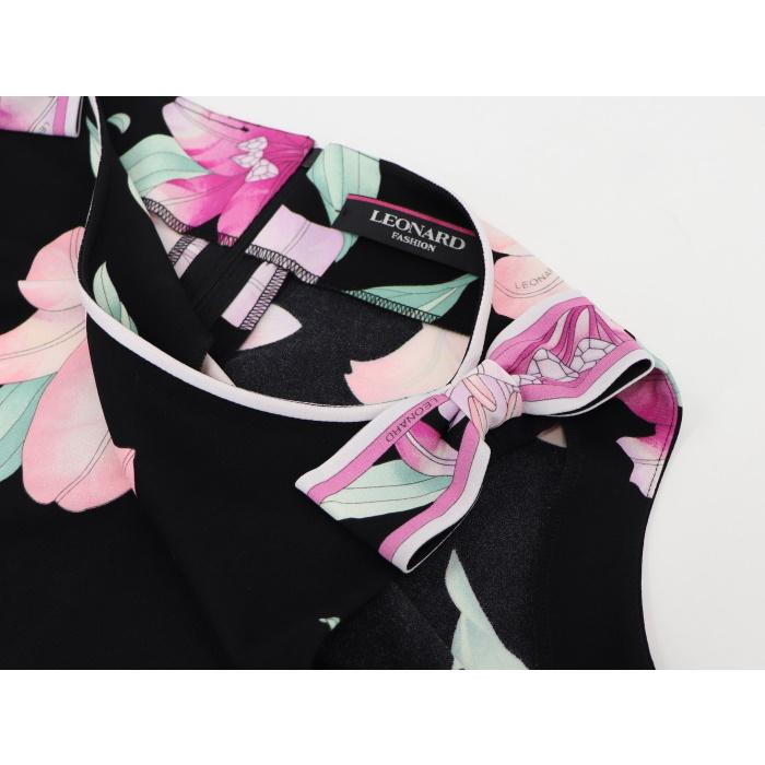 レオナールサイズ40 フラワープリント スリーブレス ワンピース