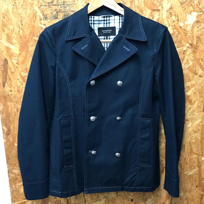 中古】BURBERRY BLACK LABEL Pコート ナポレオンボタン ネイビー L