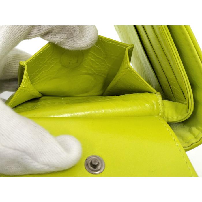 【美品】ボッテガヴェネタ 折り財布 マキシイントレチャート イエロー レザー ボッテガヴェネタ マキシイントレチャート レザー コンパクト