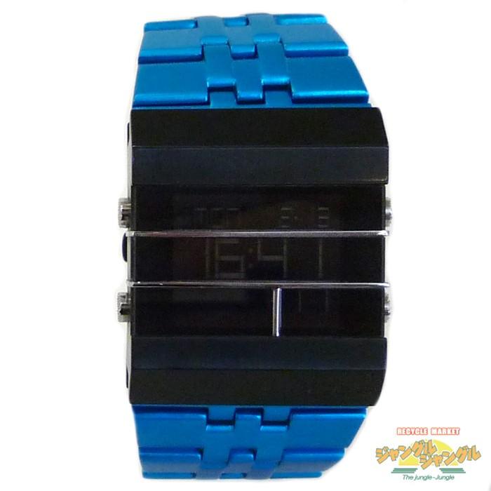 DIESEL ディーゼル デジタル時計 DZ-7229 メンズ腕時計 ブラック×ブルー DZ7229［ic］｜junglejungle