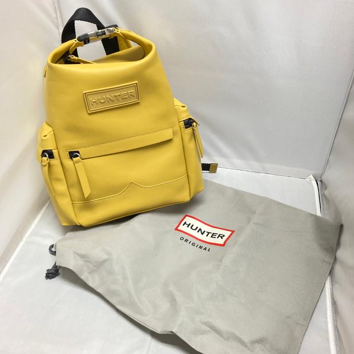 HUNTER リュック 防水バックパック イエロー HUNTER リュック バックパック ラバーコーティングレザー イエロー