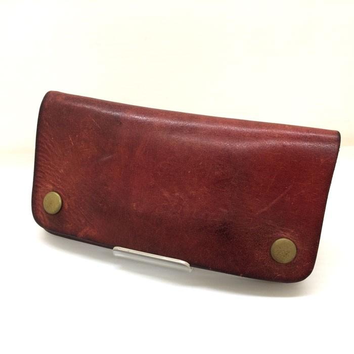 中古】ゴールドキッド 二つ折り長財布 レザー レッド系[jggZ 中古】ゴールドキッド 二つ折り長財布 レザー レッド系[jggZ