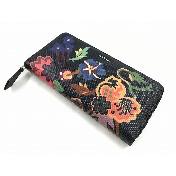 Paul Smith 【中古】ポールスミス ラウンドファスナー長財布 ブラック 