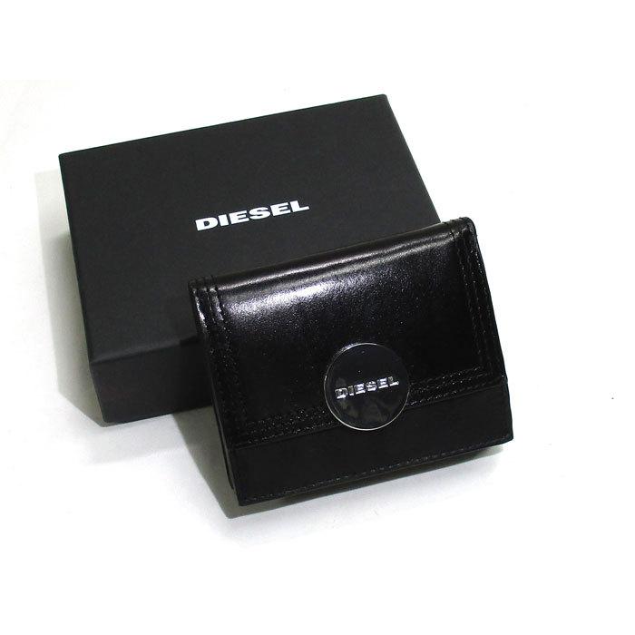 ○★新品未使用　DIESEL (ディーゼル)　ロレッタ　三つ折り財布　ブラック LORETTINA｜ウィメンズ｜レザーウォレット｜ブラック