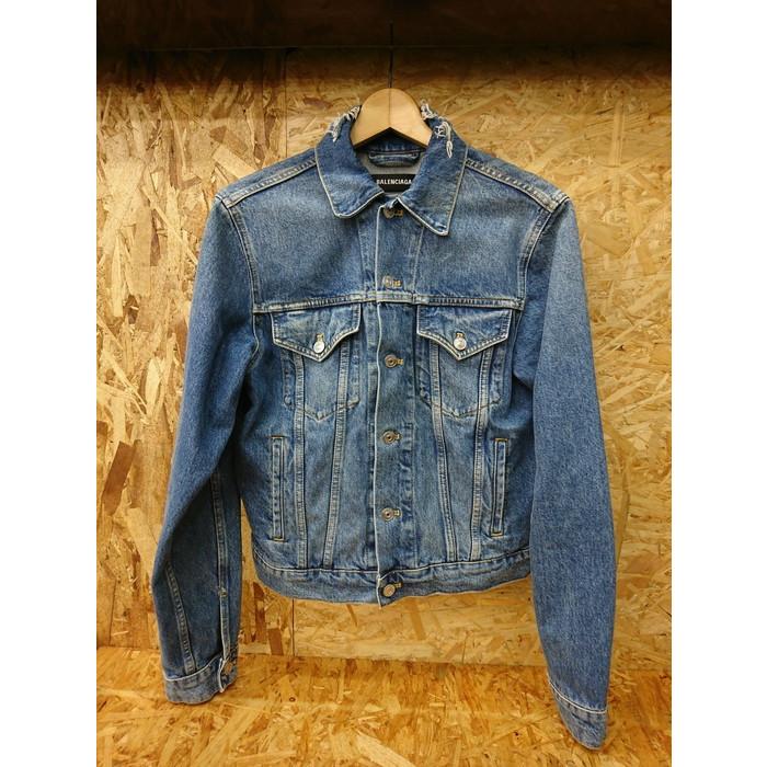 BALENCIAGA 【中古】バレンシアガ デニムジャケット キャンペーンロゴ 