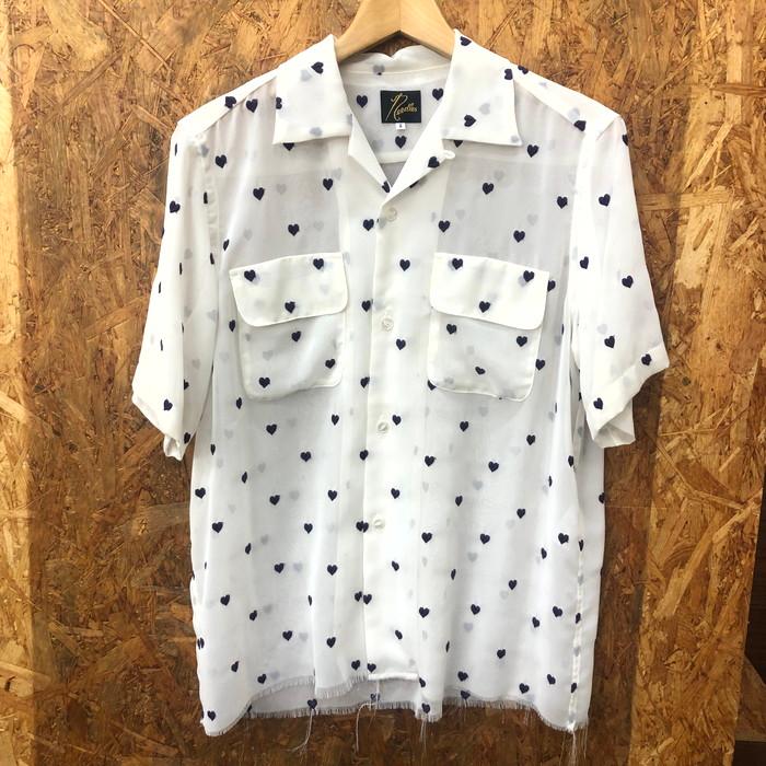 Needles（ニードルス） メンズ シースルー半袖シャツ ホワイト ハート