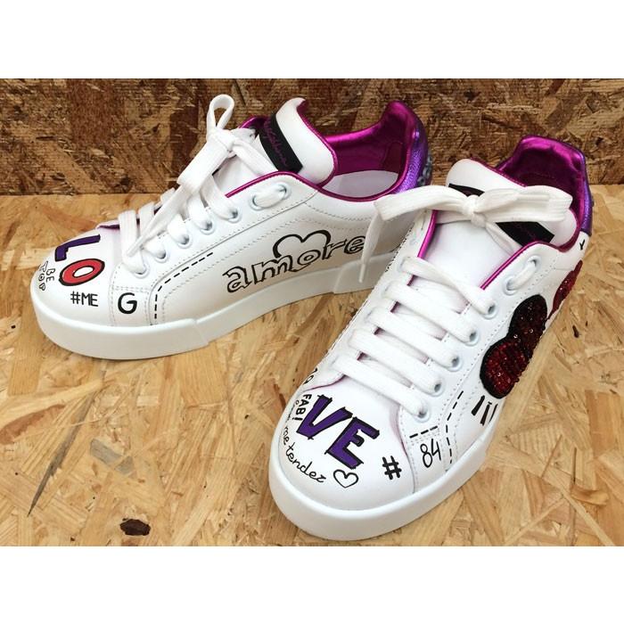 大きい割引 レザー レディーススニーカー 中古 ドルチェ ガッバーナ Forever Amore Dolce Gabbana マルチカラー 1 2 Jggs 表記サイズ35 17秋冬モデル パッチワーク スパンコール ビーズ シューズ Ventilatieverhuur Nl