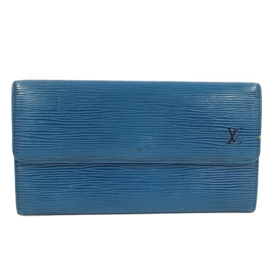 ルイ ヴィトン ポシェット ポルトモネ クレディ エピ 長財布 ブルー LOUIS VUITTON（ルイ・ヴィトン） ポシェットポルトモネクレディ 二