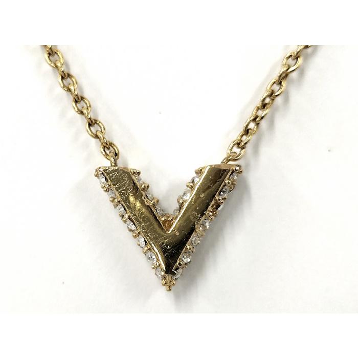 LOUIS VUITTON エセンシャル Vストラス ネックレス メッキ