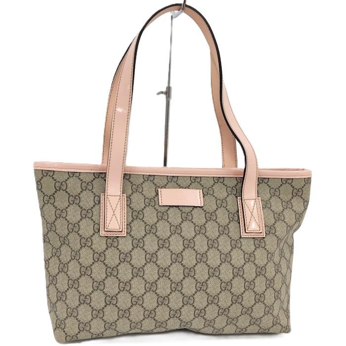 GUCCI ショルダーバッグ GGスプリーム レザー ベージュ系 211138 GUCCI（グッチ） ショルダーバッグ GGスプリーム PVCコーティング