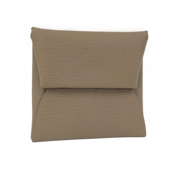 HERMES バスティア コインケース シェーブル レザー ブラウンW刻印