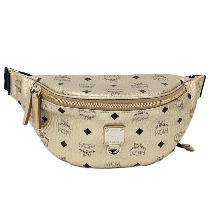 MCM ゴールド ボディバッグ MCM（エムシーエム） ボディバッグ ベルトバッグ ヴィセトス レザー
