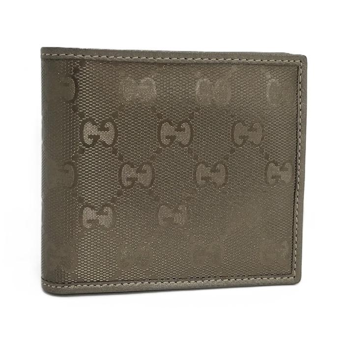 GUCCI（グッチ） 二つ折り財布 GG インプリメ メタリックカーキ 224122