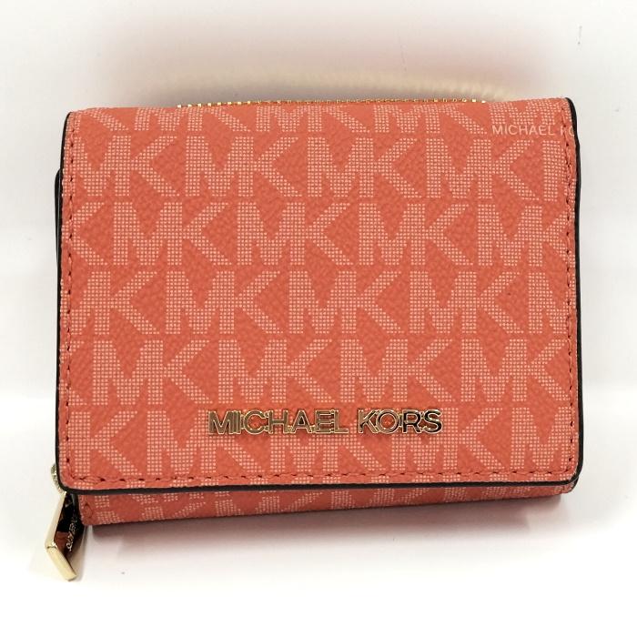 新品★マイケルコース　MICHAEL KORS 三つ折り　財布　オレンジ MICHAEL KORS（マイケルコース） ロゴ 三つ折り財布 オレンジ