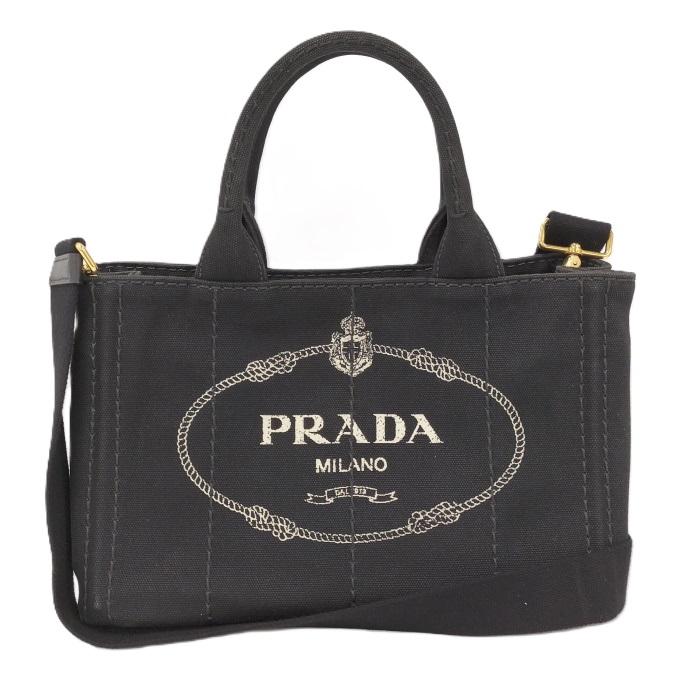 PRADA（プラダ） カナパトート ミニ 2WAYバッグ キャンバス ブラック