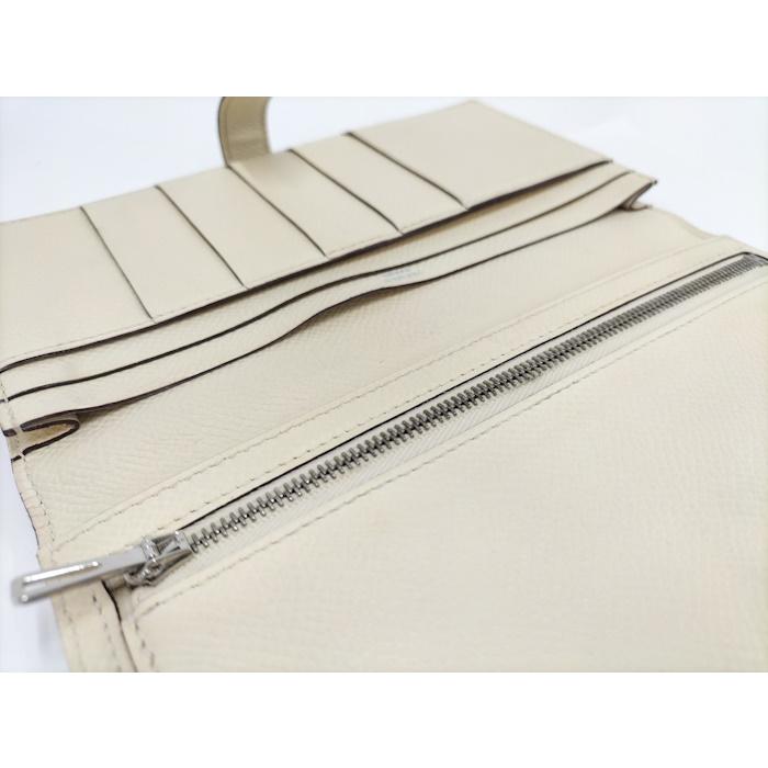 HERMES ベアン スフレタッチ 二つ折り財布 レザー アイボリーの画像