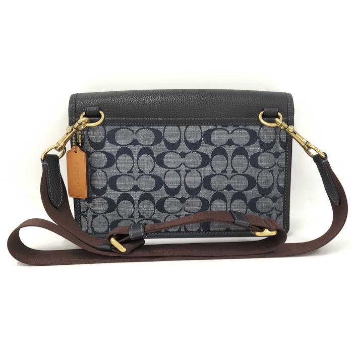 美品✨COACH コーチ ワンショルダー ネイビー レザー キャンバス 2WAY COACH（コーチ） ショルダーバッグ シグネチャー キャンバス レザー