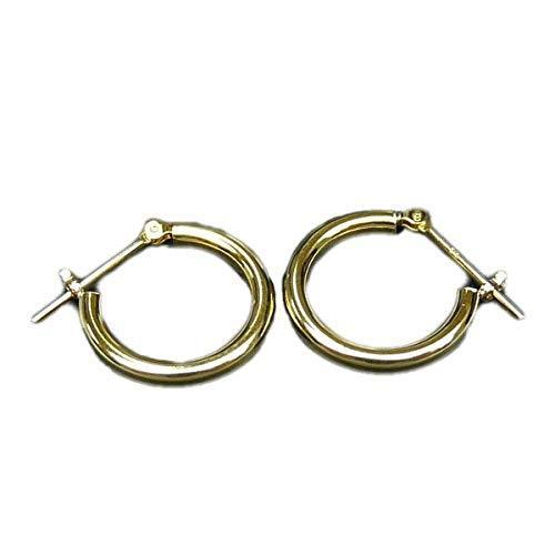 （2個ペア） K18 18金 イエローゴールド 定番 フープピアス 2mm×15mm
