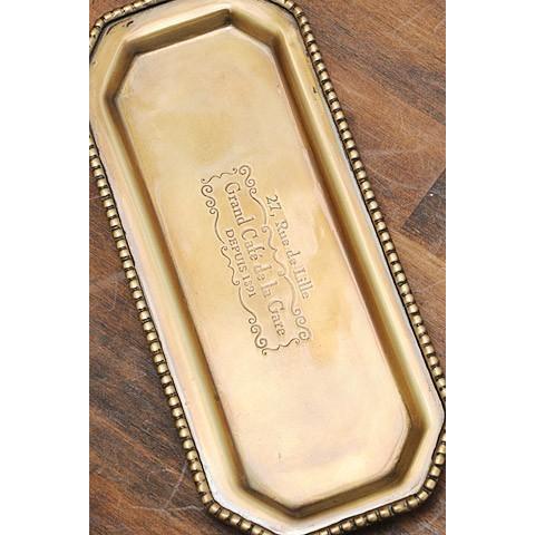 真鍮 トレイ おしゃれ ブラス レトロ アンティーク調 ブラストレイ S