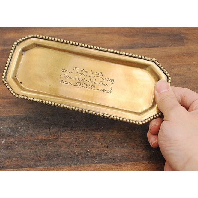 真鍮 トレイ おしゃれ ブラス レトロ アンティーク調 ブラストレイ S