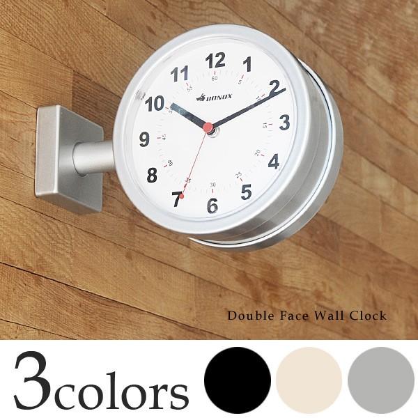 時計 壁掛け おしゃれ デザイン レトロ アンティーク調 ダブルフェイス ウォールクロック｜junk-colors