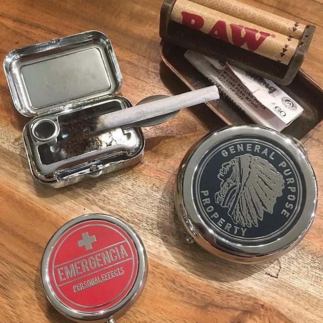 携帯灰皿 アウトドア おしゃれ レトロ アンティーク調 ポータブル灰皿