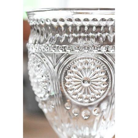 アンティーク グラス 2枚あり！水玉模様のガラスに赤とオレンジの花のステンドグラス