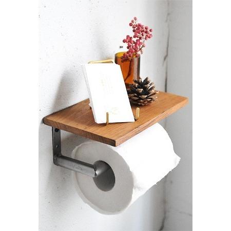 アイアン トイレットペーパーホルダー おしゃれ 棚 天板 タオル掛け