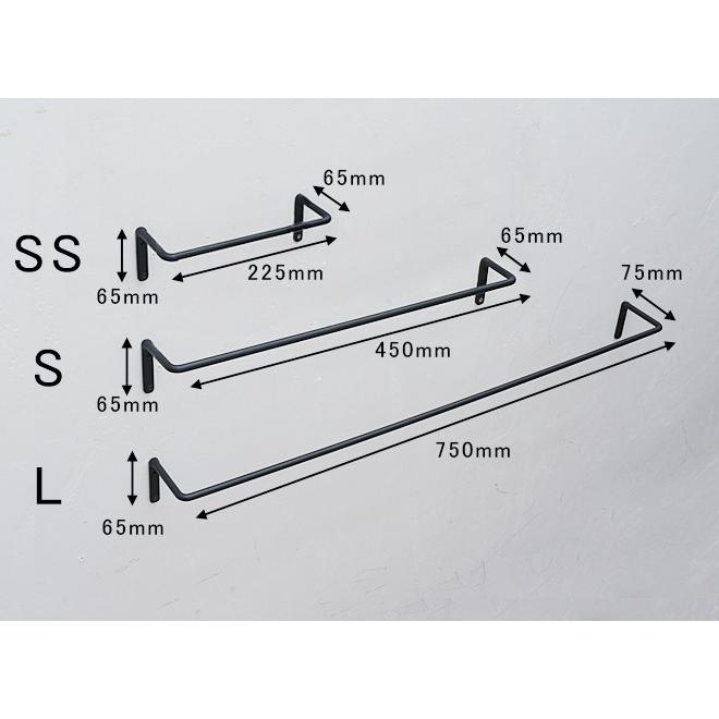 アイアン タオル掛け おしゃれ タオルハンガー レトロ アンティーク調 タオルバー 壁付け タオルホルダー プレーンアイアン タオルバー ブラックL｜junk-colors｜05