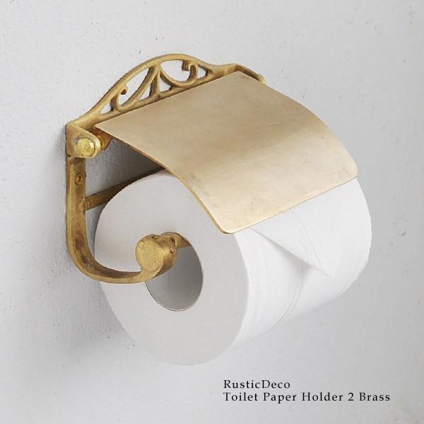 爆買い新作 真鍮 トイレットペーパーホルダー おしゃれ カバー レトロ アンティーク調 ラスティクデコ トイレットペーパーホルダー2 ブラス Columbiatools Com