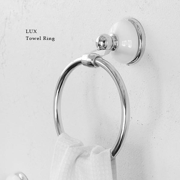 タオル掛け ステンレス Web限定 おしゃれ タオルハンガー レトロ アンティーク調 タオルバー タオルホルダー 壁付け タオルリング Lux