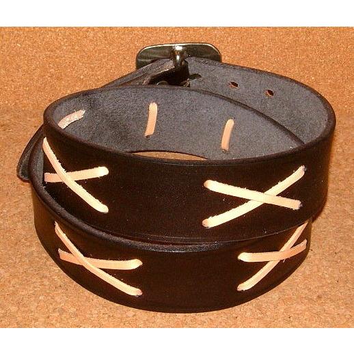 CUSHMAN クッシュマン】 肉厚 サドルレザー製 クロスボーン ステッチ