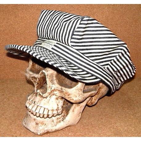 【CUSHMAN クッシュマン】 1940's ビンテージ ヒッコリーストライプ デニム生地 レールロード タイプ ワークキャップ  (Mサイズ/約58cm) 帽子 キャスケット 紺 :cushcap015:JUNK HOUSE WEST - 通販 - Yahoo!ショッピング