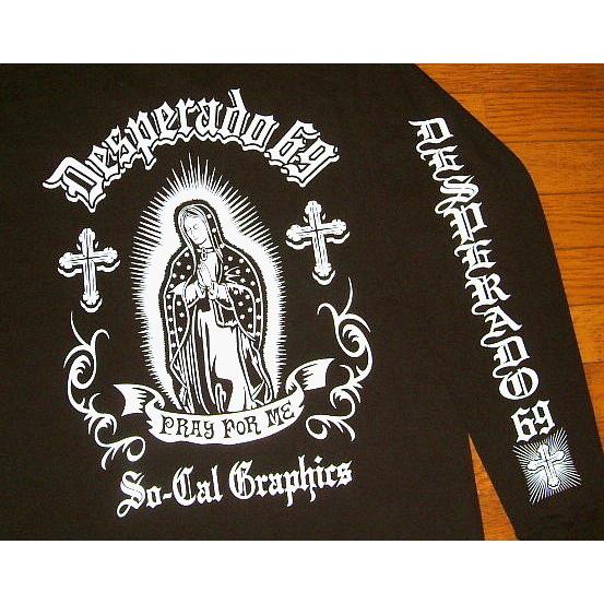 Desperado 69 デスペラード69 ヘビーコットン生地 メキシカン チカーノ 長袖 Tシャツ 黒 聖母 マリア バイカー ホットロッド ロングスリーブ ロンt Des024 Junk House West 通販 Yahoo ショッピング
