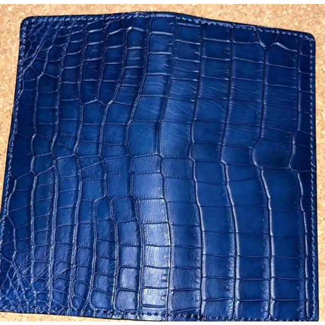 DOLCE VITA 限定 最高級 ポロサス スモール クロコダイル 入江ワニ 皮革製 ロング ウォレット (本藍染め) 紺 黒 長財布 イタリアンレザー FUNNY ファニー 本革の画像