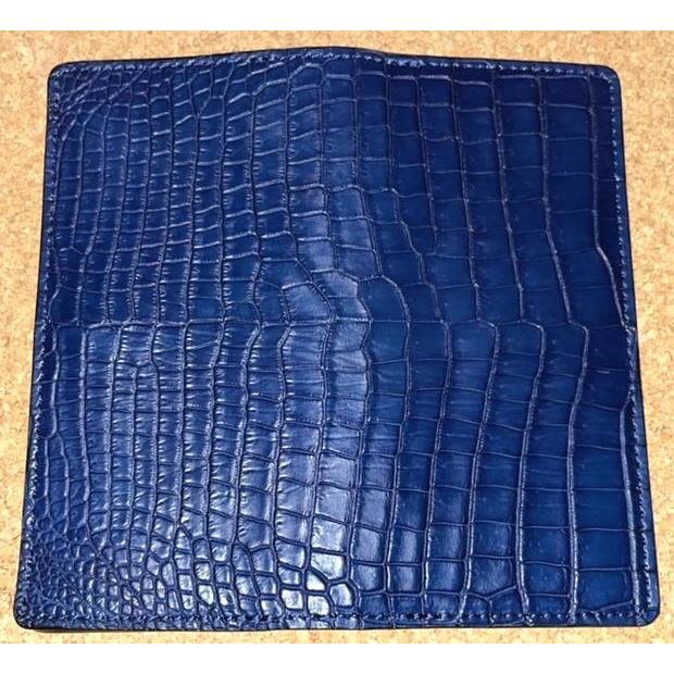 DOLCE VITA 限定 最高級 ポロサス スモール クロコダイル 入江ワニ 皮革製 ロング ウォレット (本藍染め) 紺 黒 長財布 イタリアンレザー FUNNY ファニー 本革の画像