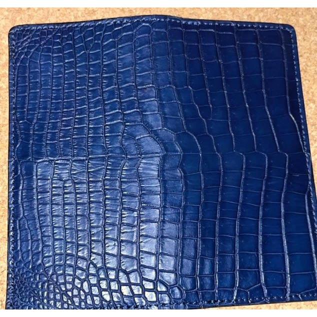 DOLCE VITA 限定 最高級 ポロサス スモール クロコダイル 入江ワニ 皮革製 ロング ウォレット (本藍染め) 紺 黒 長財布 イタリアンレザー FUNNY ファニー 本革の画像