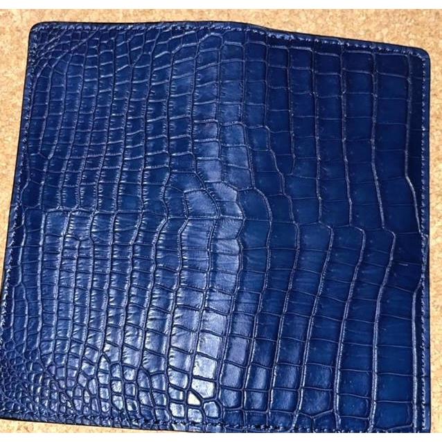 DOLCE VITA 限定 最高級 ポロサス スモール クロコダイル 入江ワニ 皮革製 ロング ウォレット (本藍染め) 紺 黒 長財布 イタリアンレザー FUNNY ファニー 本革の画像