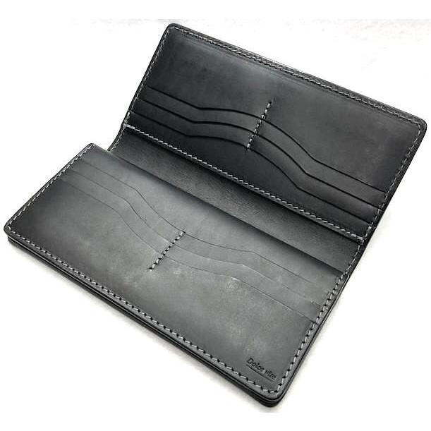 限定 DOLCE VITA 最高級 クロコダイル シャムワニ革製 ホーンバック ロング ウォレット (グレー) 黒 長財布 イタリアンレザー サドルレザー 本革 FUNNY ファニーの画像