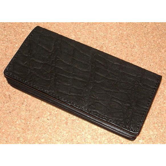 DOLCE VITA 最高級 エレファント 象革 皮革製 ロング ウォレット 黒 長