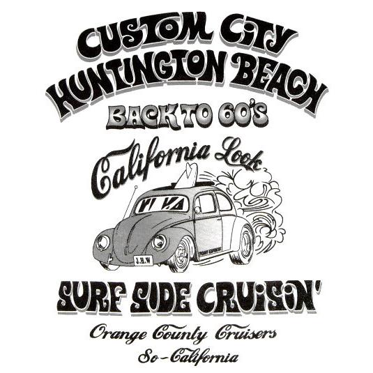 FULL THROTTLE フルスロットル ヘビーコットン生地 カスタムカー 半袖 Tシャツ (白×黄) [ワーゲン ビートル] ピン