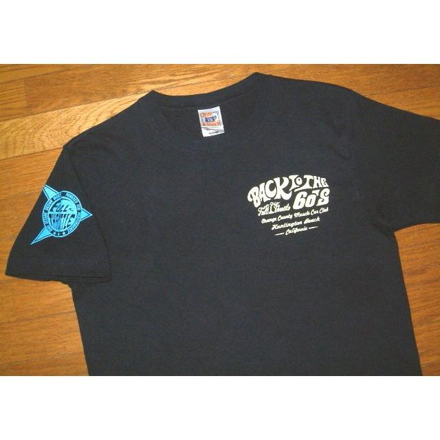 FULL THROTTLE フルスロットル ヘビーコットン生地 カスタムカー 半袖 Tシャツ (紺) [ワーゲン ビートル] ピンストライプ