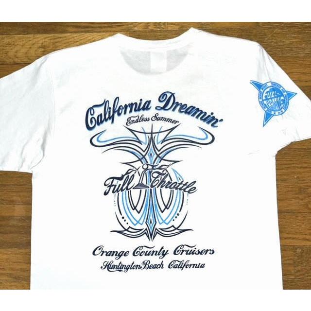 Full Throttle フルスロットル ヘビーコットン生地 ピンストライプ 半袖 Tシャツ 白 青 ホットロッド バイカー ピンスト ローライダー カスタム メンズ Ftt041 Junk House West 通販 Yahoo ショッピング