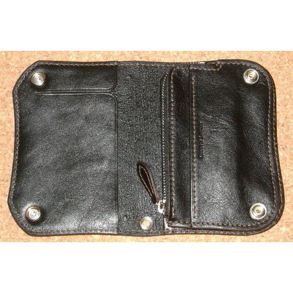 ミドルトラッカーウォレットクロススタッズUKレザーUSA製ジッパー