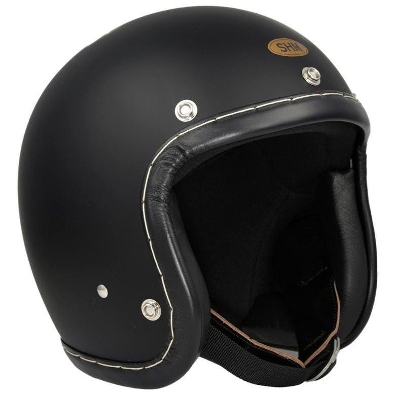 SHM ハンドステッチ ジェットヘルメット※ミラーシールド付き