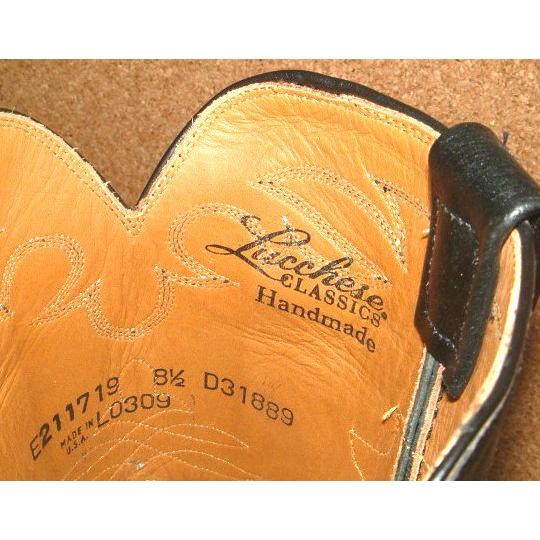 本物 【Lucchese Classics ルケーシー】 最高級 カイマン ワニ皮革 ウェスタンブーツ ローパーブーツ (8.5D/26.5cm) 黒 トニーラマ クロコダイル FUNNY ファニーの画像