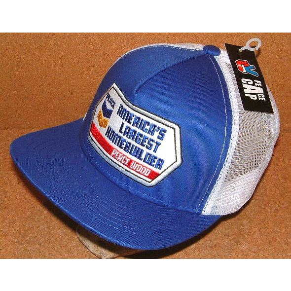 Peace Cap ピースキャップ フラットバイザー 刺繍ワッペン付き メッシュキャップ 青 白 Chipps Company チップスカンパニー Newera ニューエラ メンズ Pc007 Junk House West 通販 Yahoo ショッピング