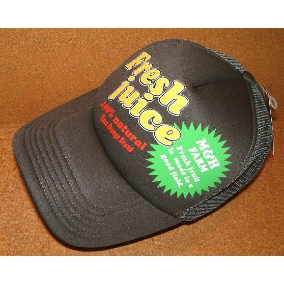 PEACE CAP ピースキャップ プリント メッシュキャップ (チャコール