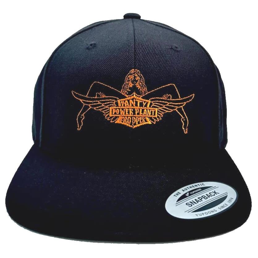 PANTY DROPPER パンティードロッパー × POWERPLANT パワープラント Wネーム ツイル生地 刺繍 入り フラットバイザー