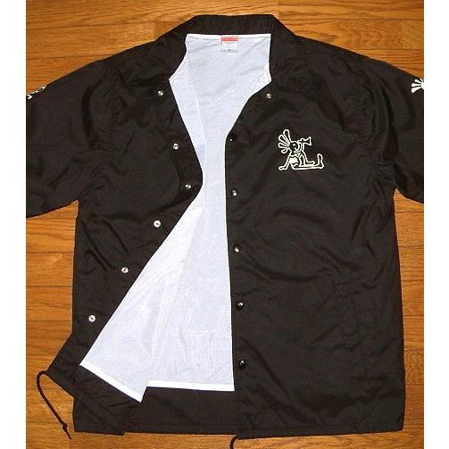 〜90s PRONTI pony hair シャツジャケット ブラック XL PONY EXPRESS ポニーエクスプレス ナイロン生地 ネイティブ柄 コーチ